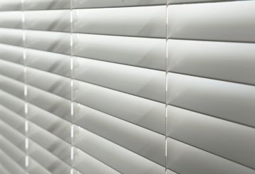 Faux Wood Blinds in a Beverly Hills Living Room